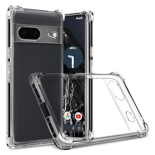 Produktbild: Totill Hülle für Google Pixel 8, Durchsichtig Schutzhülle mit Weiche Silikon Handyhülle, Transparent Bumper Case Cover, mit dem kabellosen Laden kompatibel, Handyhalterung Fahrrad
