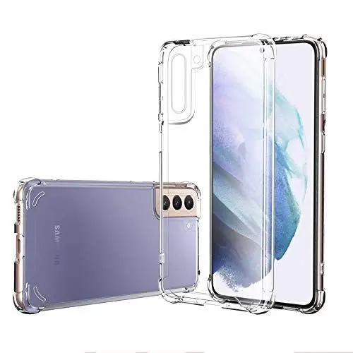 Produktbild: Totill Hülle für Samsung Galaxy S21, Durchsichtig Schutzhülle mit Weiche Silikon Handyhülle, Transparent Bumper Case Cover, mit dem kabellosen Laden kompatibel, Handyhalterung Fahrrad
