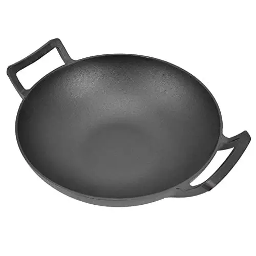 Produktbild: TOTITOM Gewürzte, Robuste Gusseisen-Grillpfanne, Verdickt, Keine Beschichtung, Antihaftbeschichtete Woks Und Pfannen, Kochgeschirr, Bratpfanne Mit Zwei Griffen, 32 Cm Brat-Wok