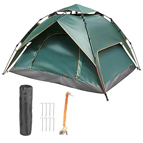 Produktbild: Doppeldeckiges wasserdichtes Pop-Up-Campingzelt, automatisch, tragbar, 4-Personen-Zelt, Wanderrucksack, Reisen im Freien