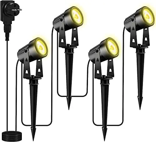 Produktbild: Totofac Gartenbeleuchtung LED, COB im Freien IP65 Wasserdichter Gartenleuchte, Warmweiß 3000K Gartenstrahler mit Erdspieß,Dekorative Gartenlampe Beleuchtung für Außen Garten Rasen