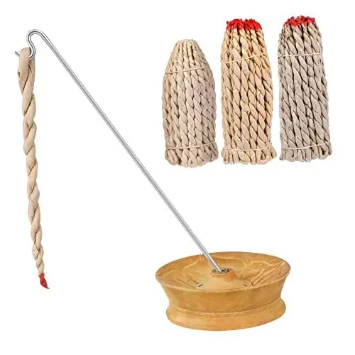 Produktbild: Totority 1 Satz Nepalesische Aromatherapie Duftstäbchen Chakra Räucherstäbchen Weihrauchbrenner Für Räucherkegel Handgemachte Räucherschnur Räucherkerze Lotus Basis Ist Holz Yoga-Seil