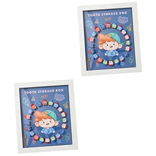 Produktbild: Totority 2 Sätze Milchzähne Aufbewahrungsbox Baby-Sicherheitsset zahnfee geschenke Gedenkgeschenke Behälter für Babyandenken Milchzahnschoner Kristall Aufbewahrungskiste wesentliche Zahnbox