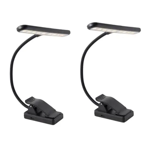 Produktbild: Totority 2st Notenständer Licht Tragbarer Tisch Leselampen Für Bücher Clip Auf Musiklampe Clip Auf Leselampe Buch Leselicht Musik Partitur Lampe Abs Klavierständer Led