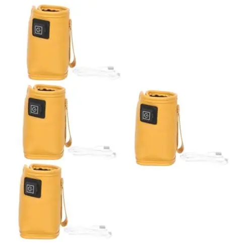 Produktbild: Totority 4 Stück Flaschenwärmer Stillflasche Muttermilchwärmer Tragbare Heizung Beutel Für Milchflaschen Muttermilchtasche Muttermilchflasche Pu-leder Thermostat Baby Usb