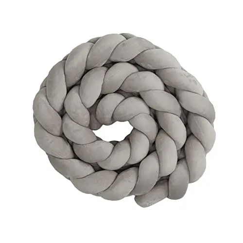 Produktbild: Totsy Baby Kissen Deko Kuschelkissen 220 cm - Dekokissen flauschig Zierkissen geflochten Grau