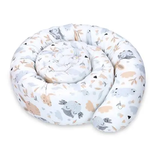 Produktbild: Totsy Baby Seitenschläferkissen Bettschlange Body Pillow 150 cm Baumwolle - Kopfkissen lang Bettrolle Schlafkissen Nackenrolle Kissen Eulen