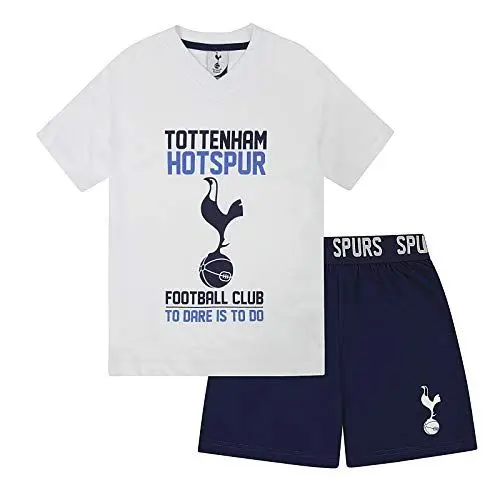 Produktbild: Tottenham Hotspur - Kinder Schlafanzug-Shorty - Offizielles Merchandise - Geschenk für Fußballfans - Weiß - 6-7 Jahre