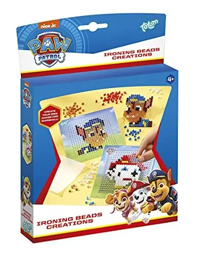 Produktbild: Totum Patrol Marshall und Chase Bügelperlen-Set mit vielen bunten Bügelperlen, 2x Bügelpapier und 2 Motiv-Vorlagen – TM Essentials 720039 Mittel, rot, blau, gelb