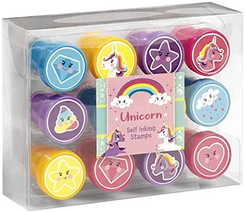 Produktbild: Totum TM Essentials Stempelset - Selbstfärbende Stempel in verschiedenen Einhorn-Motiven, Geschenk für Kinder 071650