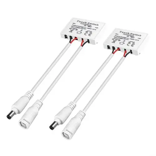 Produktbild: Touch Switch Sensor, 2pcs Berühren Sensor schalten 12V 5a 60W LED schlau Ein-Knopf Spiegel Licht, für Hotelbadspiegel Schminkspiegel Spiegelschrank, Keine Notwendigkeit Löcher zu bohren