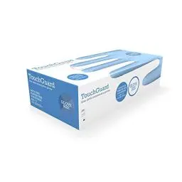 Produktbild: TouchGuard Blue Einweg-Nitrilhandschuhe, Puderfrei und Latexfrei, Karton mit 100 Stück, Größe M