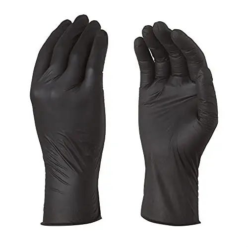 Produktbild: TouchGuard Einweghandschuhe, Nitril, sensitiv, puderfrei, Box mit 100 Stück, Größe S, Schwarz