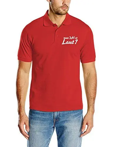 Produktbild: Touchlines Herren Fashion Poloshirt Muss das so Laut, red, L, D2065