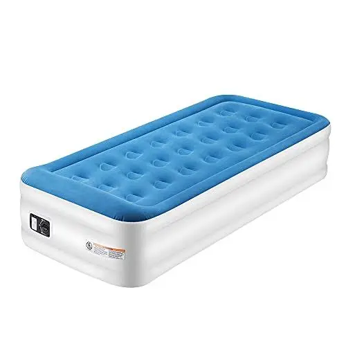 Produktbild: TOUCHXEL Luftmatratze 1 Person, Aufblasbare Luftmatratze Einzelbett mit elektrischer Pumpe, Blau, Twin Size