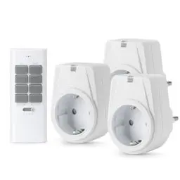 Produktbild: TOUCHXEL Funksteckdosen mit Fernbedienung 3500W x 3er Funksteckdosen mit 1er Fernbedienung,12 Kanal Programmierbar Funksteckdosen Set, Programmierbar, Reichweite 30m,Weiß