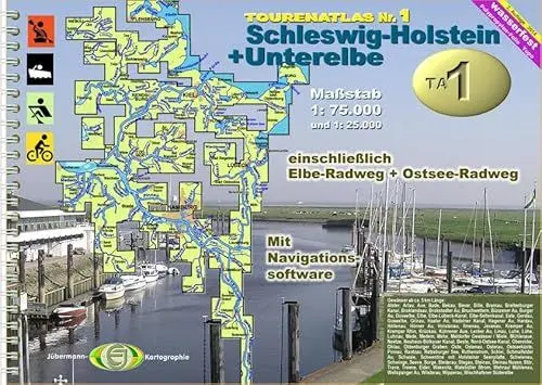 Produktbild: TourenAtlas Wasserwandern / TA1 Schleswig-Holstein-Unterelbe: Wassersport- und Radwanderatlas