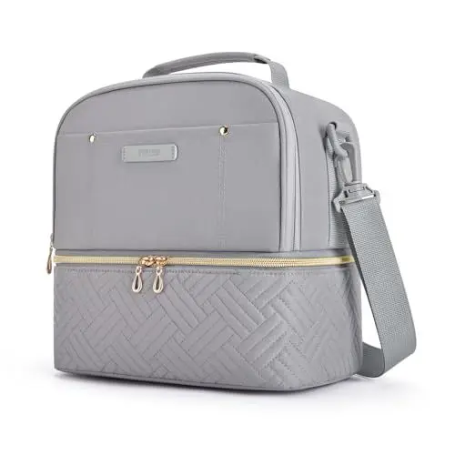 Produktbild: TOURIT Kühltasche Lunchtasche Klein 10.6L Doppeldeck Lunch Tasche für Damen Arbeit Picknick,Grey