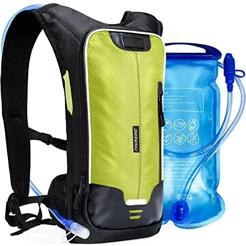 Produktbild: TOURZOO Wanderrucksack Trinkrucksack Wasserrucksack Wandern Radfahren Wasserdichte Tasche mit 2L BPA-freier Blase Outdoor Laufen, Camping, Klettern Grün