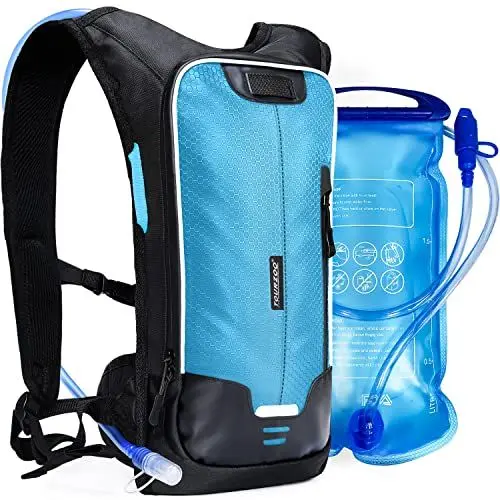 Produktbild: TOURZOO Wanderrucksack Trinkrucksack Wasserrucksack Wandern Radfahren Wasserdichte Tasche mit 2L BPA-freier Blase Outdoor Laufen, Camping, Klettern Blau