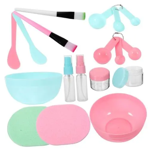 Produktbild: TOVINANNA 1 Satz 18 Stück Messbecher Hautpflegeset Reise-make-up-pinsel Gesichtsbürste Diy-werkzeuge Silikonbürste Ton- Nebelsprühflasche Beauty-sachen Gesichtsmaske Suite Reisen