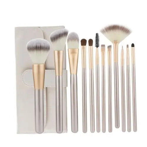 Produktbild: TOVINANNA 12-teiliges Make-up-pinsel-set Mit Reisholzgriff Nylon-pinsel-set Kein Ausfallen Für Make-up-enthusiasten