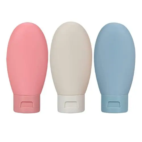 Produktbild: TOVINANNA 3 Stück Reiseflaschen Set: Quetschflasche Bar Seife Reisebehälter Parfüm nachfüllbare Zahnpastatuben Shampoos Seife und Shampoo Spender Creme Pumpspender Handseifenspender Leck-Toiletry