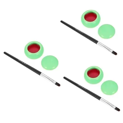 Produktbild: TOVINANNA 3st Lippenstift Erröten Lidschatten Kompaktes Rouge Natürliches Rouge Kreatives Rouge Lidschatten Mit Wangenrouge Zartes Rouge Lidschatten Wangenrouge Keramik Rot Jahrgang Mädchen