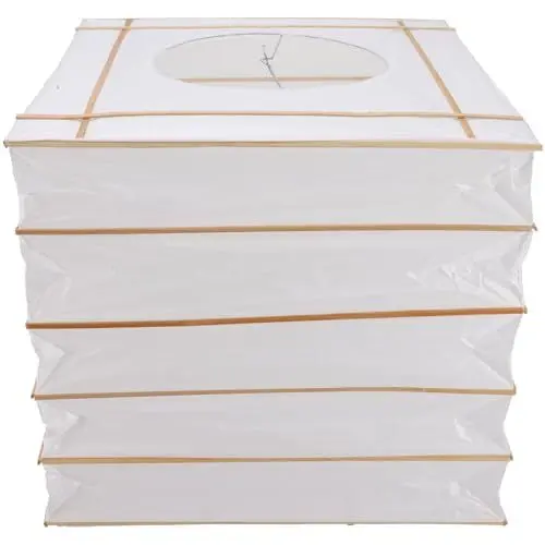 Produktbild: TOVINANNA Lampenschirm Hängelampe, Quadratischer Papier Hängelampenschirm, Deckenlampe Pendelleuchte Schirm Teile, Gerippter Lampenschirm Deko für Party Garten Hochzeit Dekoration