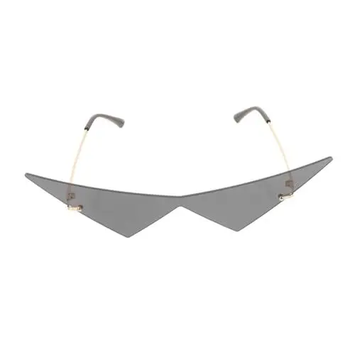 Produktbild: TOVINANNA personalisierte Sonnenbrillen sonnenbrille sonnenbrille futuristisch rahmen Gläser Erwachsene für fahrradbrille herren Männer Sonnenbrillen Mode schützende Sonnenbrille Metall Grau
