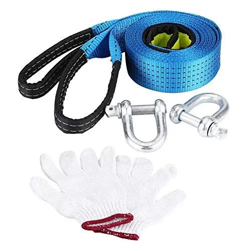 Produktbild: Tow Rope, Abschleppseil, Qiilu Abschleppseil, Abschleppseil mit 1 Paar Handschuhen, Abschleppseil, max. 8 Tonnen (5 m)