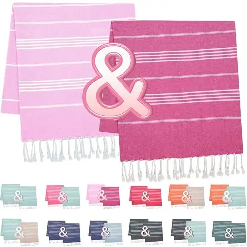 Produktbild: TOWELAND 2 Stück 2024 Sommer Strandtuch für Kinder und Erwachsene: Sommerspaß am Pool und am Strand. Große XXL-Strandtücher in Rosa und Pink sind praktisch für Urlaub, Camping, Festivals und Reisen