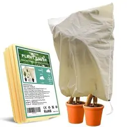 Produktbild: TOWINGO Pflanzen Winterschutz, 180 x 120 cm Frostschutz Pflanzen mit Reißverschluss & Zugband, Pflanzenschutz Winter für kübelpflanzen Palmen Draußen, Beige