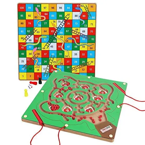 Produktbild: TOWO Labyrinth Magnetspielzeug Schlangen und Leitern Magnetisches Labyrinth Brettspiel und magnetspiel ab 2 Jahre Kinder Spielzeug 3-jährige Kinder Montessori-Mathematik Zahlen