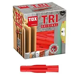 Produktbild: TOX Allzweckdübel Tri 6 x 36 mm, Dübel für fast alle Baustoffe, 100 Stück, 010100051