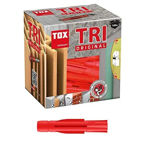 Produktbild: TOX Allzweckdübel Tri 6 x 36 mm, Dübel für fast alle Baustoffe, 100 Stück, 010100051