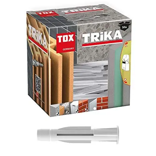Produktbild: TOX Allzweckdübel mit Kragen Trika 10 x 61 mm, Dübel für fast alle Baustoffe, 50 Stück, 011100161