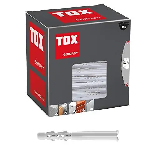 Produktbild: TOX Allzweckdübel mit umlegbaren Kragen Tetrafix XL 8 x 80 mm, verlängerter Schaft für Rahmen - Anwendungen, 50 Stück, 021100101