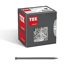 Produktbild: TOX Drahtstifte Nails 2,5x55 mm mit Stauchkopf für beinahe unsichtbare Befestigungen in Holz, universelle Einsatzmöglichkeit im Innen- und Außenbereich, blanker Stahl, 400 g im Karton, 063100207