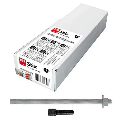 Produktbild: TOX Gewindestange Stix-VZ M10 x 130 aus galvanisch verzinktem Stahl, inklusive Setzwerkzeug, 10 Stück im Karton, 070101131