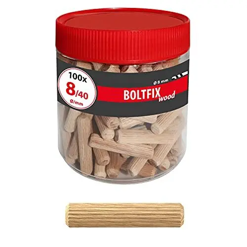 Produktbild: TOX Holzdübel Boltfix wood 8x40 mm, Riffeldübel aus massiver Buche, 100 Stk., 015200141