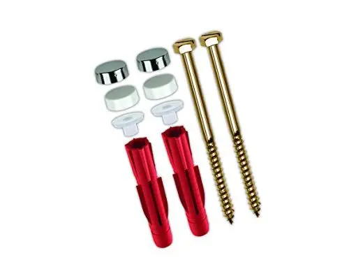 Produktbild: TOX Stand-WC-Befestigung Toilet, mit Allzweckdübel Tri 8x51 mm + Messing-Sechskantschraube 6,0 x 85 mm und Abdeckkappen weiß/chrom , 1 Set, 04510152