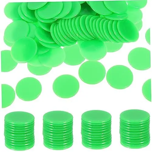 Produktbild: TOYANDONA 100stücke Bingo Chips Zählchips Für Bingo-spiele Langlebige Spielmarken Leuchtendem Grün Praktische Glücksspiel Mathe-spielzubehör