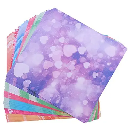 Produktbild: TOYANDONA 100 Stück Origami-Papiere Kirschblüte Doppelseitiges Quadratisches Faltpapier Handwerkspapier für Anfänger 15X15cm (Phantomblasen)