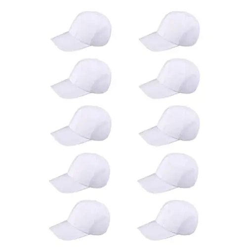 Produktbild: 10Pcs DIY White Baseball Caps Hüte Kreative Malerei Sonnenhüte Caps Jugendsportkappe für Kinder DIY Machen Malen Wandert im Freien Outdoor- Aktivitäten
