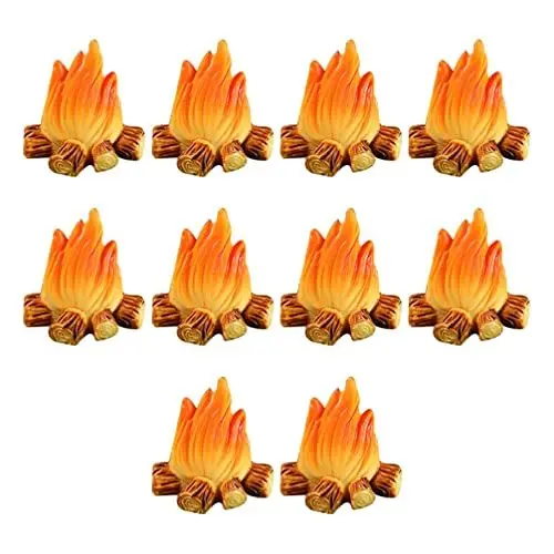 Produktbild: TOYANDONA 10Pcs Miniature Campfire Dollhouse Fire Ornament Decor Resin Mini Fire Figurines Kids Pretend Toy Bonfire Model Micro Landscape Fairy Garden Decor
