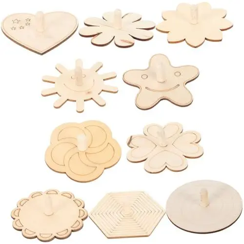Produktbild: TOYANDONA 10 Stücke Kinder Top Gyroskop Holz Spielzeug Unfinished Blank Lackierbar Gyroskop Spielzeug Für Kinder