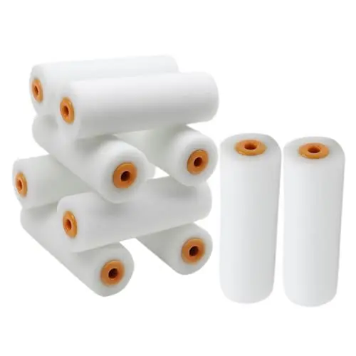 Produktbild: TOYANDONA 10 STK Farbrollerpinsel Kurzflorwalze Farbrollerbürste Stapelwalze Farbroller-Pads tapetenkleister wandfarbe sprühen Abdeckungen für Farbroller aus Schwamm Hausanstrichzubehör Weiß