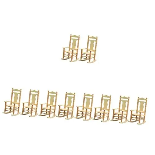 Produktbild: TOYANDONA 10 STK Puppenhaus Schaukel Stuhl Möbel Schaukelstühle Kinder Puppenhaus schmücken Puppenhaus-Schaukelstuhl Stuhldekor Miniatur Armlehne Mini-Stuhl Dekorationen Baby Holz