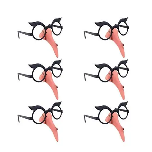 Produktbild: TOYANDONA 10 stücke Party Brille mit Hexennase und Augenbrauen für Fasching Halloween Damen Brille mit Hexe Nase Feder Augenbraue